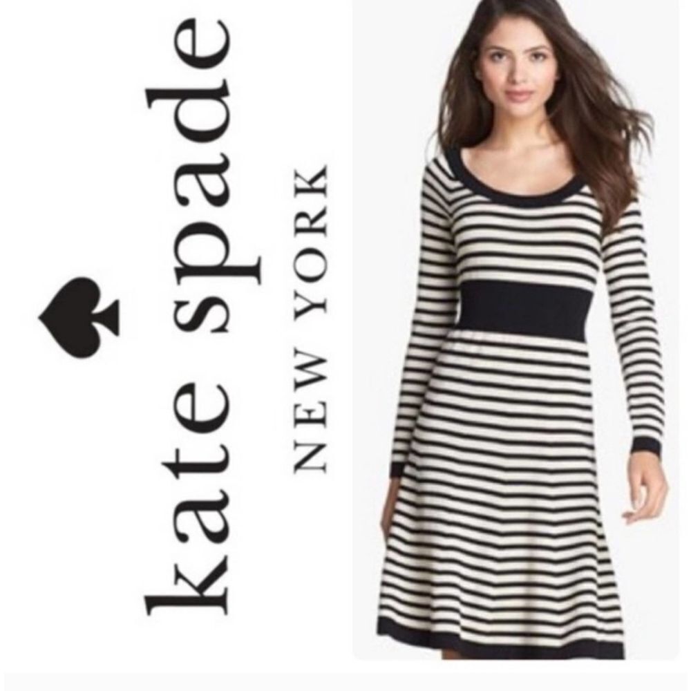 Kate Spade NY Lisa merino wool striped sweater dress size S